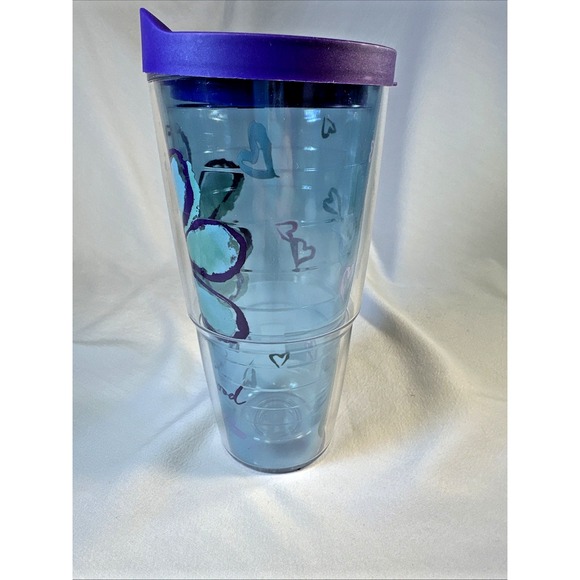 Life is Good Daisy Tervis Tumbler Insulated Hot or Cold 24oz.  Purple Top - Picture 2 of 10